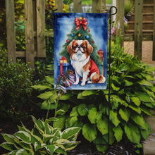 Load image into Gallery viewer, Japanese Chin Christmas Garden Flag – Dog in Reindeer Antlers with Tree &amp; Gifts