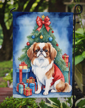 Load image into Gallery viewer, Japanese Chin Christmas Garden Flag – Dog in Reindeer Antlers with Tree &amp; Gifts