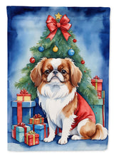 Load image into Gallery viewer, Japanese Chin Christmas Garden Flag – Dog in Reindeer Antlers with Tree &amp; Gifts