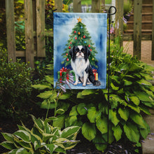 Load image into Gallery viewer, Japanese Chin Christmas Garden Flag – Dog in Reindeer Antlers with Tree &amp; Gifts
