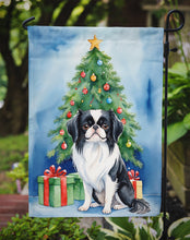 Load image into Gallery viewer, Japanese Chin Christmas Garden Flag – Dog in Reindeer Antlers with Tree &amp; Gifts