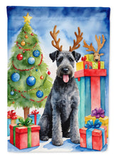 Load image into Gallery viewer, Kerry Blue Terrier Christmas Reindeer House Flag