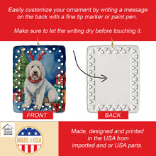 Load image into Gallery viewer, Komondor Christmas Reindeer Porcelain Ornament