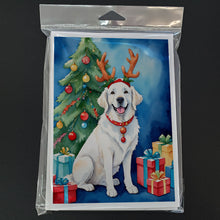 Load image into Gallery viewer, Kuvasz Christmas Reindeer Greeting Cards - Blank Note Cards – 8-Pack of Artist-Designed Cards with Envelopes