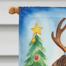 Load image into Gallery viewer, Chocolate Labrador Retriever Christmas Reindeer House Flag