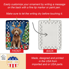 Load image into Gallery viewer, Labradoodle Christmas Reindeer Porcelain Ornament