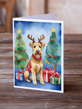 Load image into Gallery viewer, Lakeland Terrier Christmas Reindeer Greeting Cards - Blank Note Cards – 8-Pack of Artist-Designed Cards with Envelopes