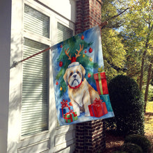 Load image into Gallery viewer, Lhasa Apso Christmas Reindeer House Flag