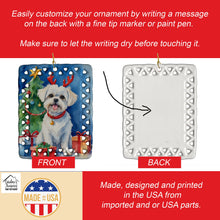 Load image into Gallery viewer, Maltese Christmas Reindeer Porcelain Ornament