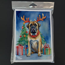 Load image into Gallery viewer, Mastiff Christmas Reindeer Greeting Cards - Blank Note Cards – 8-Pack of Artist-Designed Cards with Envelopes
