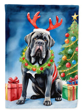 Load image into Gallery viewer, Neapolitan Mastiff Christmas Garden Flag – Dog in Reindeer Antlers with Tree &amp; Gifts
