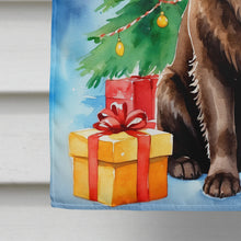 Load image into Gallery viewer, Chocolate Newfoundland Christmas Reindeer House Flag