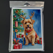 Load image into Gallery viewer, Norfolk Terrier Christmas Reindeer Greeting Cards - Blank Note Cards – 8-Pack of Artist-Designed Cards with Envelopes