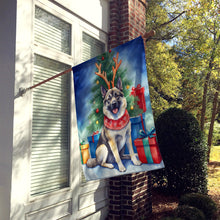 Load image into Gallery viewer, Norwegian Elkhound Christmas Reindeer House Flag