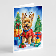 Load image into Gallery viewer, Norwich Terrier Christmas Reindeer Greeting Cards - Blank Note Cards – 8-Pack of Artist-Designed Cards with Envelopes