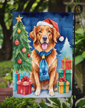 Load image into Gallery viewer, Nova Scotia Duck Tolling Retriever Christmas Garden Flag – Dog in Reindeer Antlers with Tree &amp; Gifts