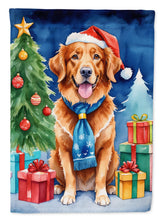 Load image into Gallery viewer, Nova Scotia Duck Tolling Retriever Christmas Garden Flag – Dog in Reindeer Antlers with Tree &amp; Gifts