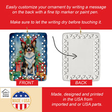 Load image into Gallery viewer, Papillon Christmas Reindeer Porcelain Ornament