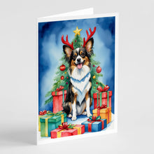 Load image into Gallery viewer, Papillon Christmas Reindeer Greeting Cards - Blank Note Cards – 8-Pack of Artist-Designed Cards with Envelopes