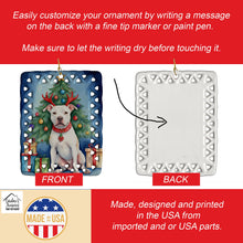 Load image into Gallery viewer, Pit Bull Terrier Christmas Reindeer Porcelain Ornament