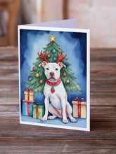 Load image into Gallery viewer, Pit Bull Terrier Christmas Reindeer Greeting Cards - Blank Note Cards – 8-Pack of Artist-Designed Cards with Envelopes
