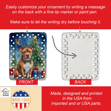 Load image into Gallery viewer, Pit Bull Terrier Christmas Reindeer Porcelain Ornament