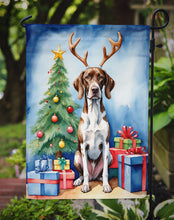 Load image into Gallery viewer, Pointer Christmas Garden Flag – Dog in Reindeer Antlers with Tree &amp; Gifts
