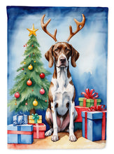 Load image into Gallery viewer, Pointer Christmas Garden Flag – Dog in Reindeer Antlers with Tree &amp; Gifts