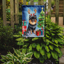 Load image into Gallery viewer, Pomeranian Christmas Garden Flag – Dog in Reindeer Antlers with Tree &amp; Gifts