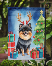 Load image into Gallery viewer, Pomeranian Christmas Garden Flag – Dog in Reindeer Antlers with Tree &amp; Gifts