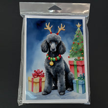Load image into Gallery viewer, Black Standard Poodle Christmas Reindeer Greeting Cards - Blank Note Cards – 8-Pack of Artist-Designed Cards with Envelopes