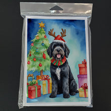 Load image into Gallery viewer, Portuguese Water Dog Christmas Reindeer Greeting Cards - Blank Note Cards – 8-Pack of Artist-Designed Cards with Envelopes