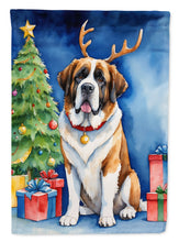 Load image into Gallery viewer, Saint Bernard Christmas Reindeer House Flag