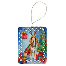 Load image into Gallery viewer, Saluki Christmas Reindeer Porcelain Ornament