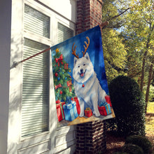 Load image into Gallery viewer, Samoyed Christmas Reindeer House Flag
