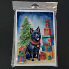 Load image into Gallery viewer, Schipperke Christmas Reindeer Greeting Cards - Blank Note Cards – 8-Pack of Artist-Designed Cards with Envelopes