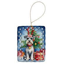 Load image into Gallery viewer, Schnauzer Christmas Reindeer Porcelain Ornament