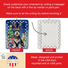 Load image into Gallery viewer, Schnauzer Christmas Reindeer Porcelain Ornament