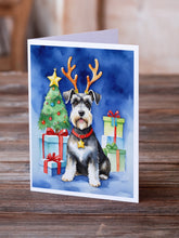 Load image into Gallery viewer, Schnauzer Christmas Reindeer Greeting Cards - Blank Note Cards – 8-Pack of Artist-Designed Cards with Envelopes