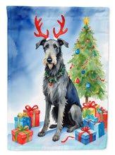 Load image into Gallery viewer, Scottish Deerhound Christmas Reindeer House Flag