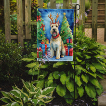 Load image into Gallery viewer, Scottish Terrier Christmas Garden Flag – Dog in Reindeer Antlers with Tree &amp; Gifts