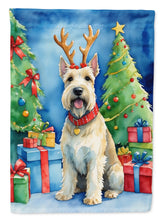 Load image into Gallery viewer, Scottish Terrier Christmas Garden Flag – Dog in Reindeer Antlers with Tree &amp; Gifts