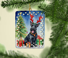 Load image into Gallery viewer, Scottish Terrier Christmas Reindeer Porcelain Ornament