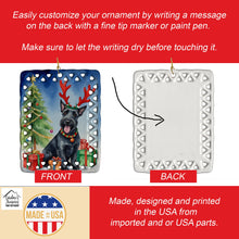 Load image into Gallery viewer, Scottish Terrier Christmas Reindeer Porcelain Ornament