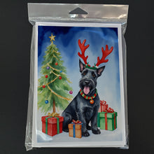 Load image into Gallery viewer, Scottish Terrier Christmas Reindeer Greeting Cards - Blank Note Cards – 8-Pack of Artist-Designed Cards with Envelopes