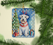 Load image into Gallery viewer, Sealyham Terrier Christmas Reindeer Porcelain Ornament
