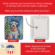 Load image into Gallery viewer, Sealyham Terrier Christmas Reindeer Porcelain Ornament