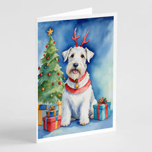 Load image into Gallery viewer, Sealyham Terrier Christmas Reindeer Greeting Cards - Blank Note Cards – 8-Pack of Artist-Designed Cards with Envelopes