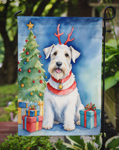 Load image into Gallery viewer, Sealyham Terrier Christmas Garden Flag – Dog in Reindeer Antlers with Tree &amp; Gifts