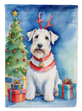 Load image into Gallery viewer, Sealyham Terrier Christmas Garden Flag – Dog in Reindeer Antlers with Tree &amp; Gifts